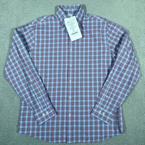 Brooks Brothers Shirt Mens Medium Blue Red Plaid Button Down Casual Sample‎ New